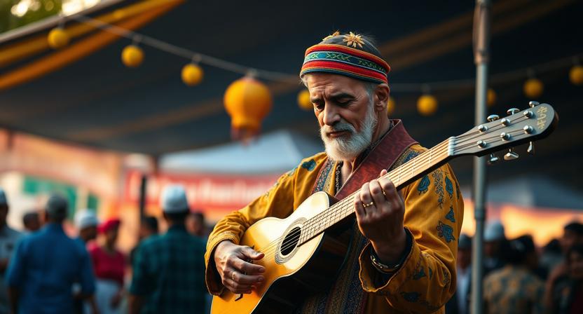 Traditional bouzoki performance at a cultural festival